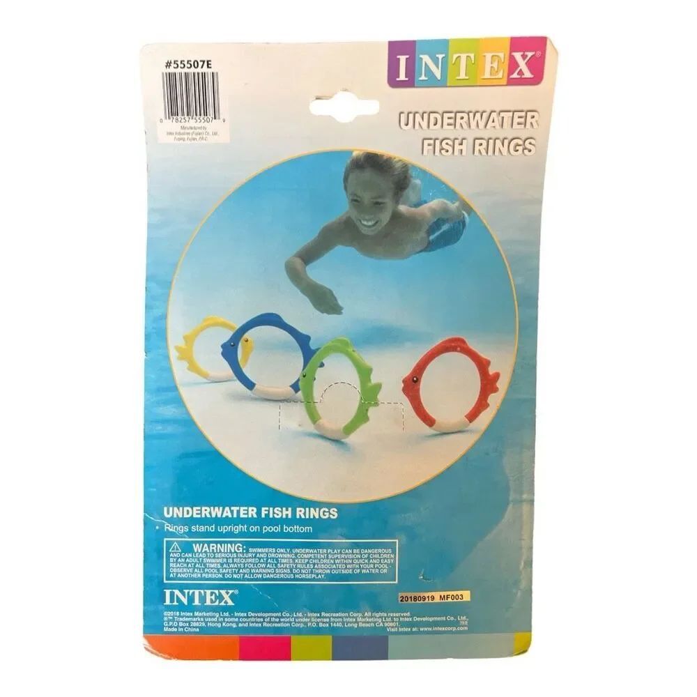 Intex Diving Swimming Pool Kids Toy Play Underwater Fish Rings Sticks 4 Pack - Picture 5 of 6
